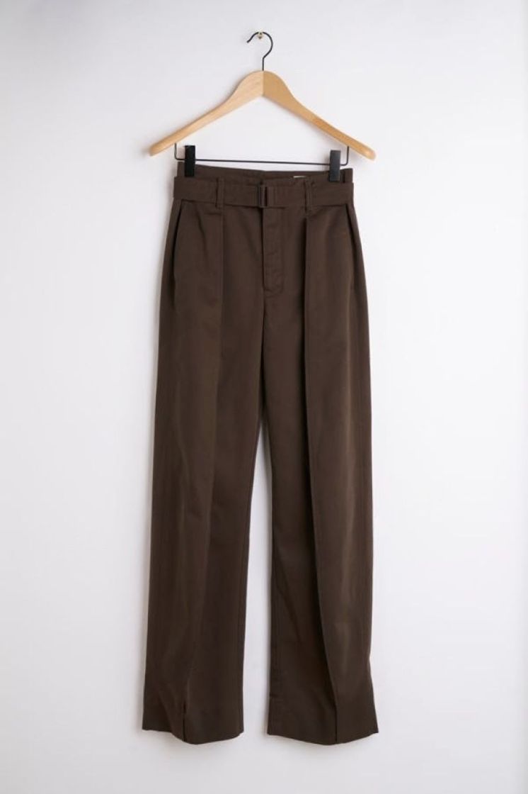 CURVED PANTS - CHESTNUT