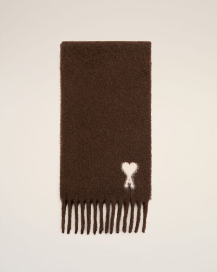 QUOTA - ALPAGA WOOL SCARF WITH 2221 CHOCOLAT