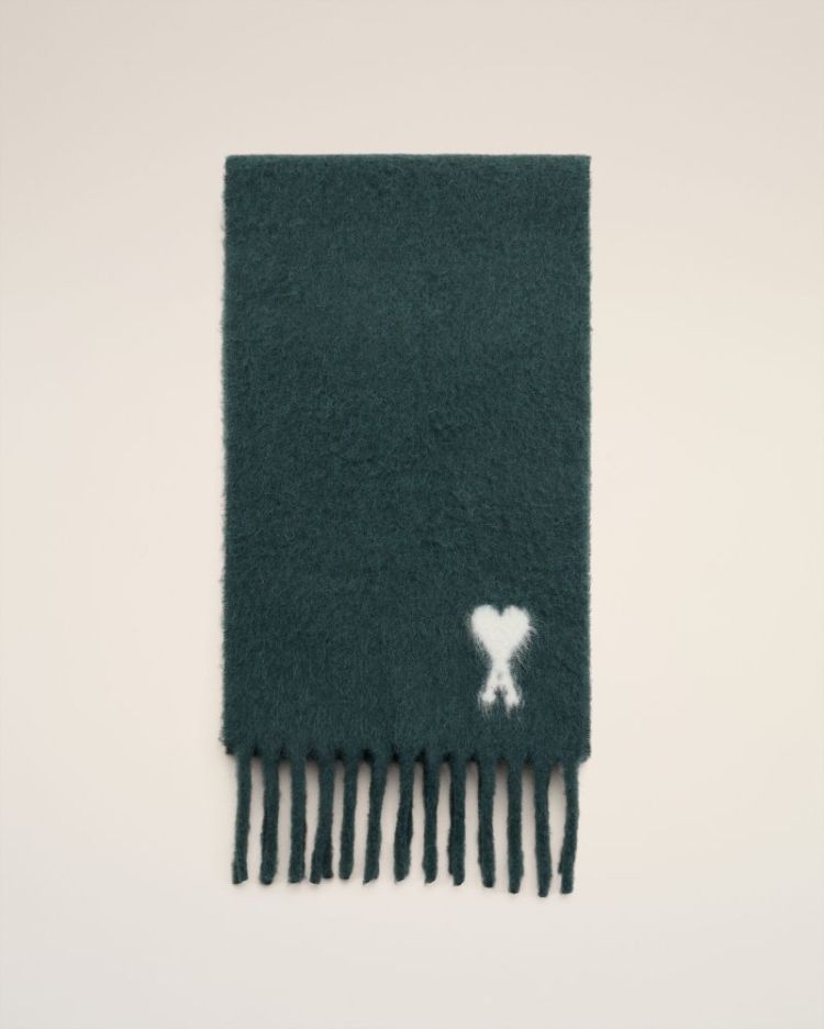 QUOTA - ALPAGA WOOL SCARF WITH 312 VERT BOUTEI