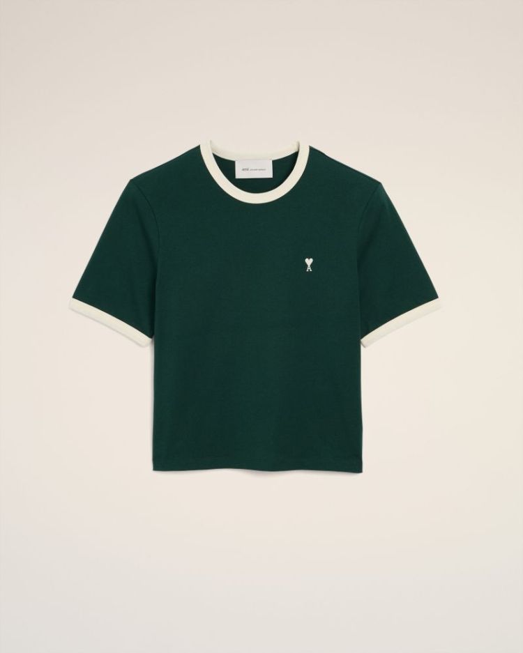 QUOTA - BICOLOR TSHIRT WITH OF A244 VERT BOUTE