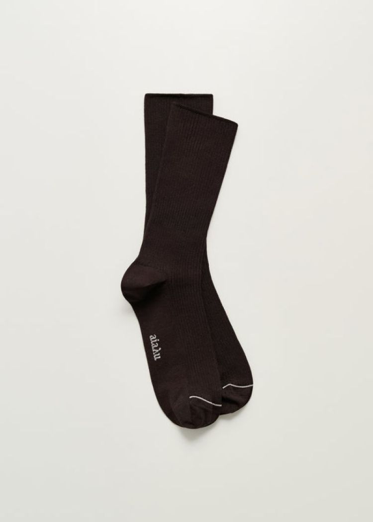 Cotton Rib Socks I - Chocolate