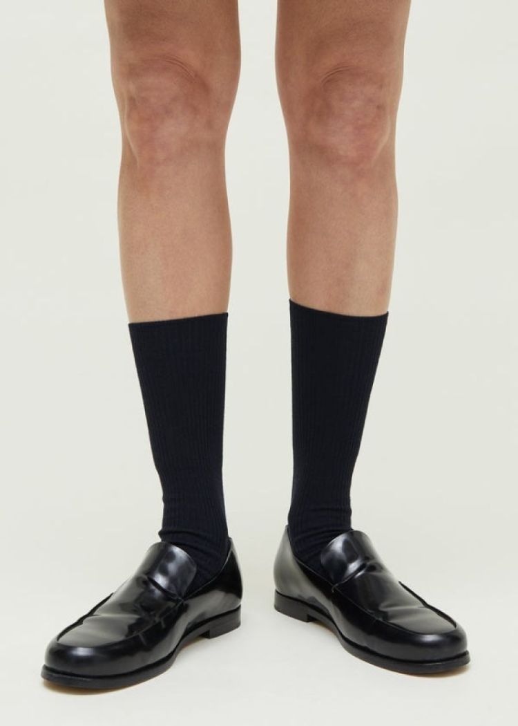 Wool Rib Socks - Black