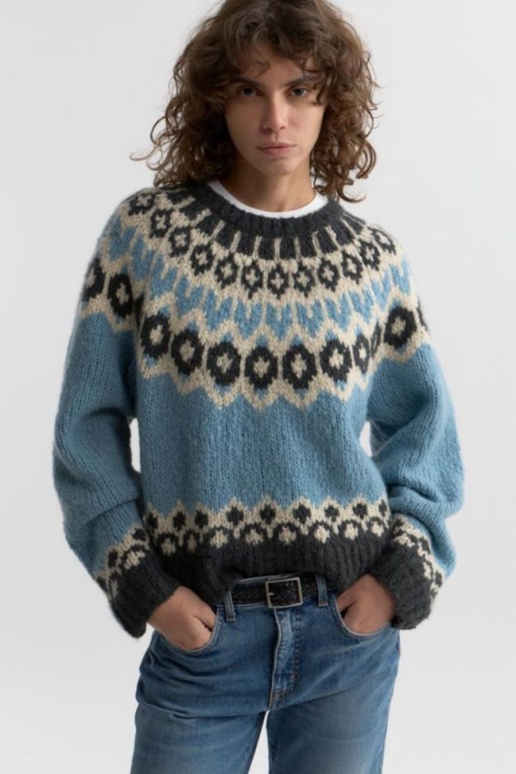 ISALINE FAIR ISLE SWEATER - ICEBERG BLUE