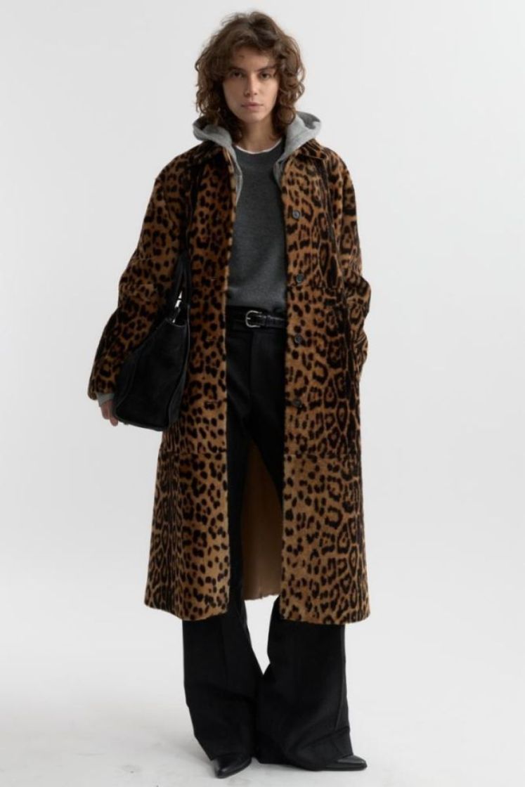 DAVELLE SHEARLING COAT - LEOPARD PRINT