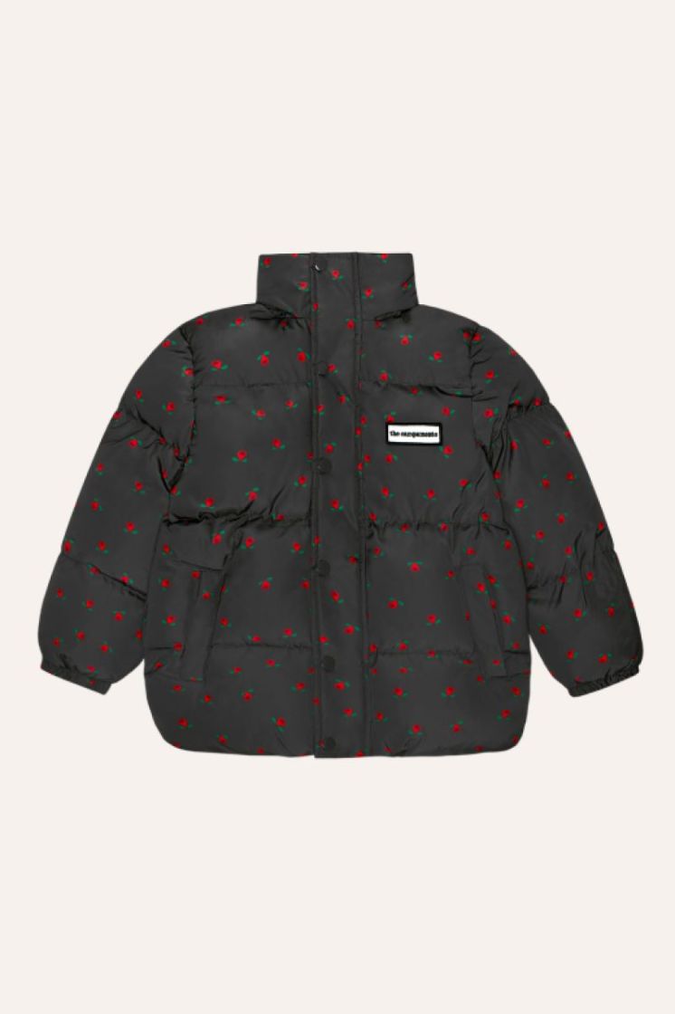 Flowers Grey Puffer Jacket GREY GREY