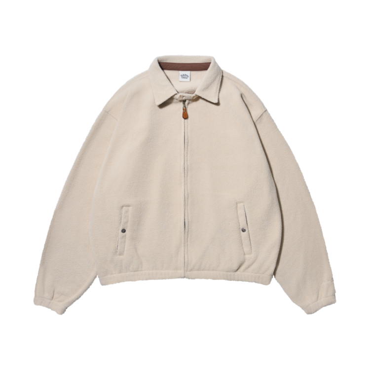 FLEECE BOMBER JACKET - CREAM