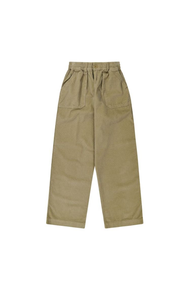 ONE TUCK FATIGUE CORDUROY PANT - BEIGE