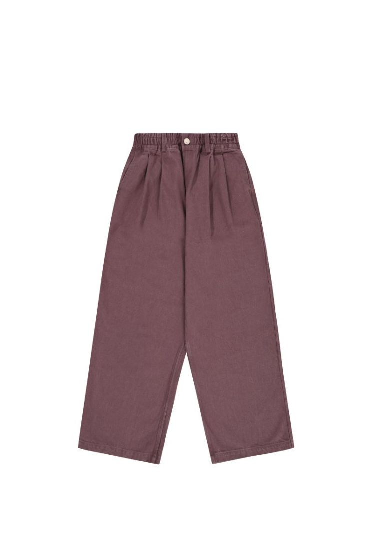 TWO TUCK WIDE KATION PANTS - PURPLE