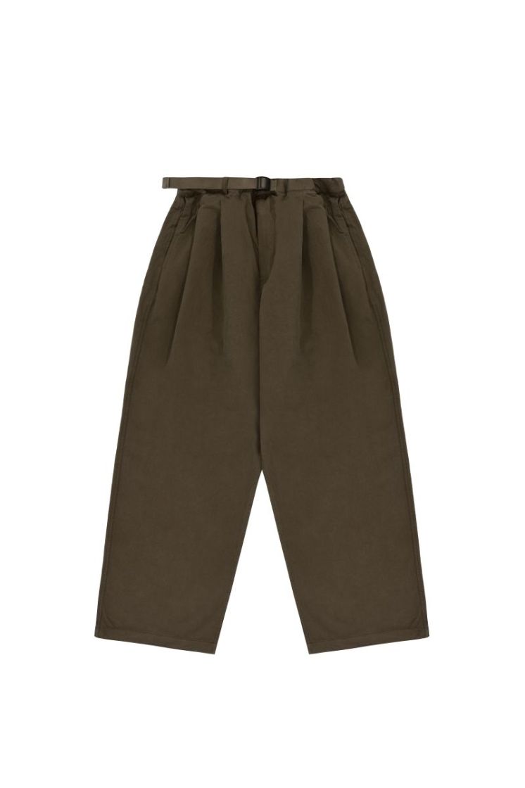 TWO TUCK WIDE PANTS - BROWN