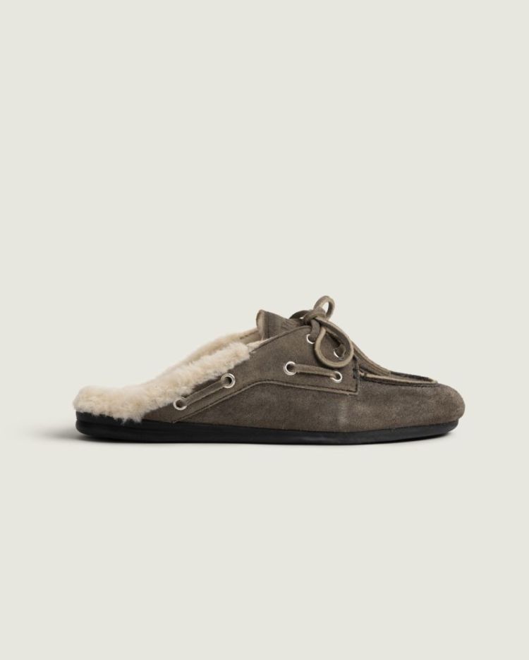 Boat Loafer Mule Fur Brushed - 305 Daytona gre