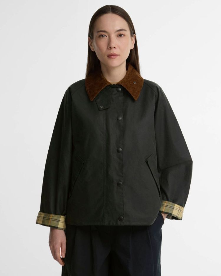 TRANSPORT WAX JACKET SG71 SAGE/TAN/A