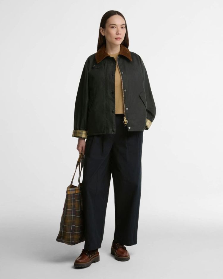 TRANSPORT WAX JACKET SG71 SAGE/TAN/A