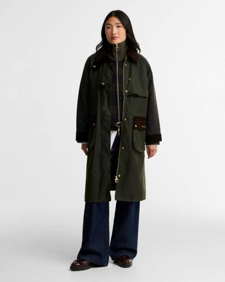 CHECKED KIRKLEES WAX JACKET OL52 FERN/CLASS