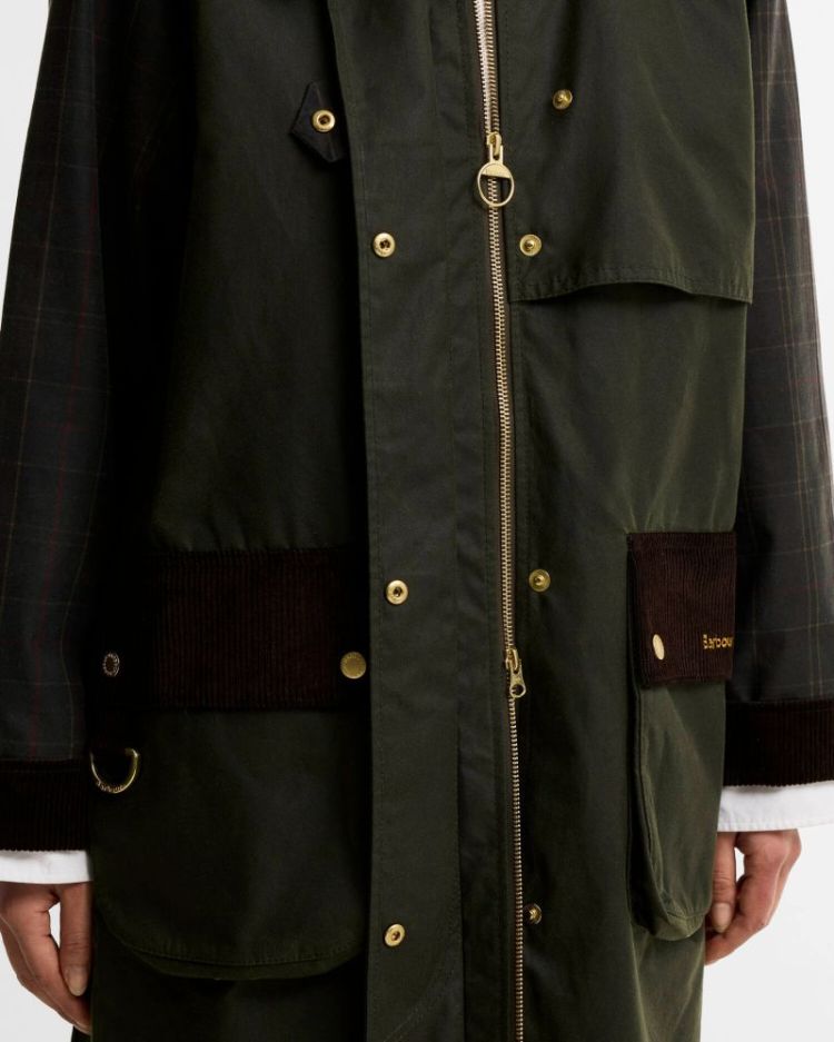 CHECKED KIRKLEES WAX JACKET OL52 FERN/CLASS