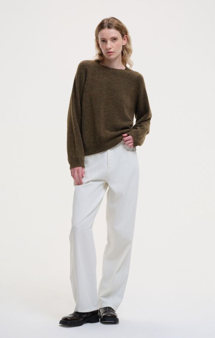 C-neck jumper - Khaki