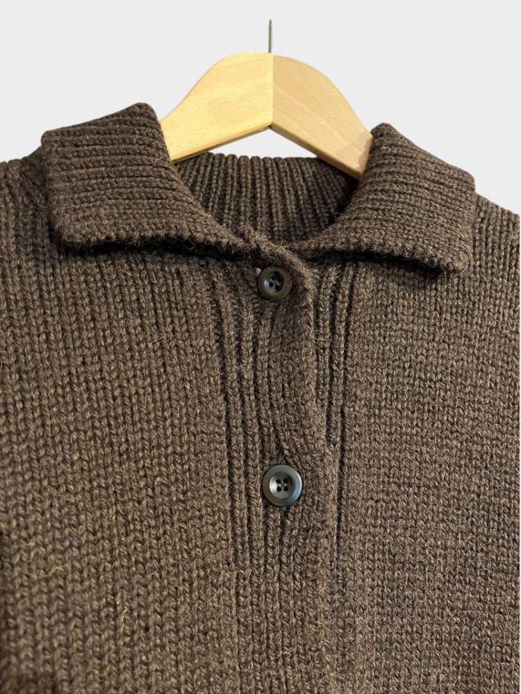 MHL BOMBER CARDIGAN - DARK BROWN