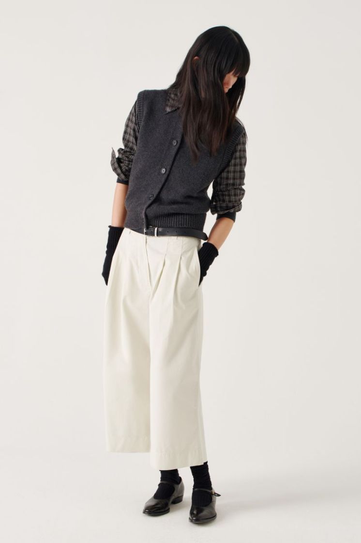 KNITTED GILET - CHARCOAL