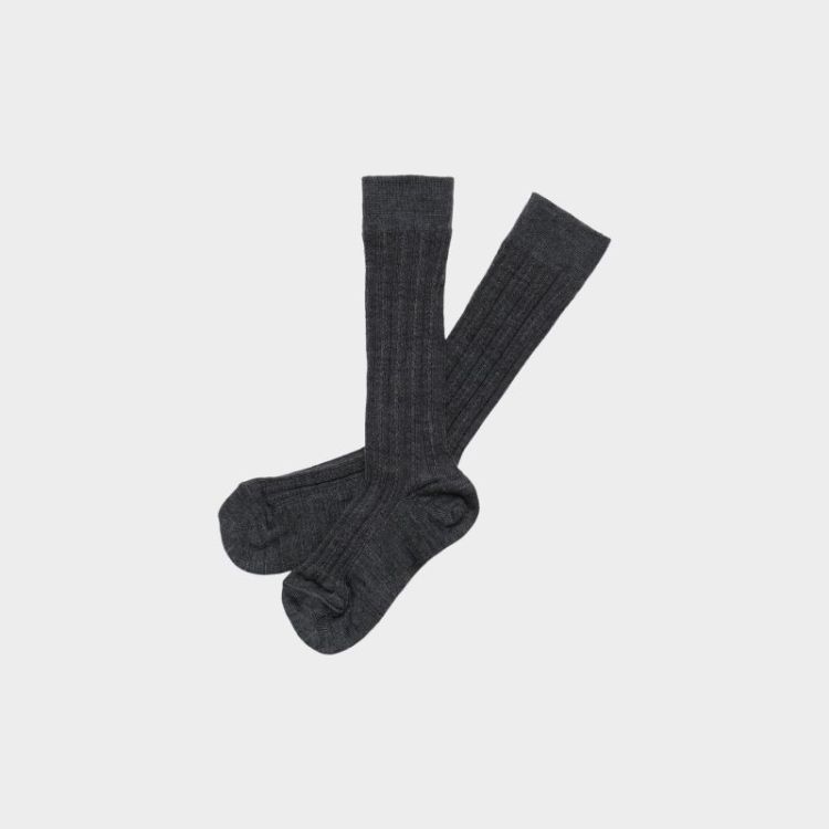 2-Pack Knee Pointelle Stocking - steel melange