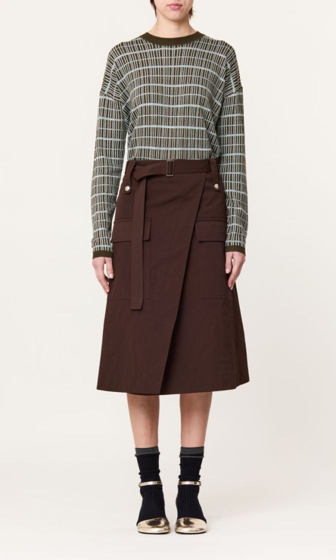 SKIRT 00M88 DARK BROW
