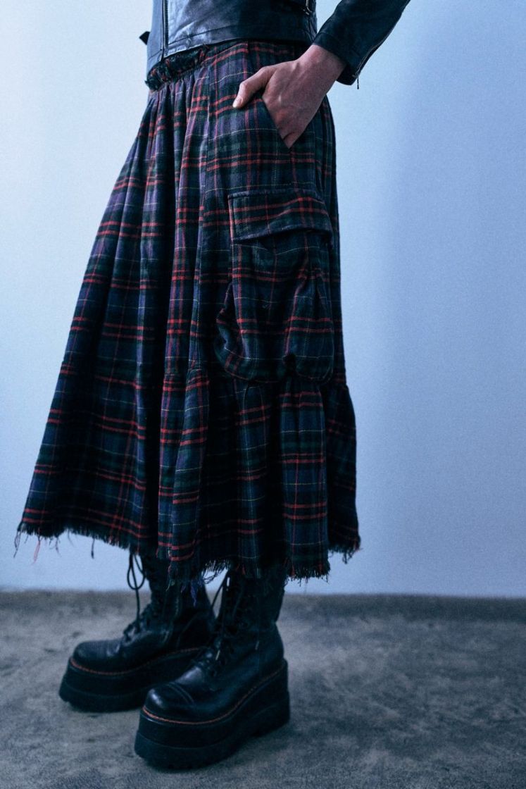 CARGO SKIRT - NAVY GREEN PL