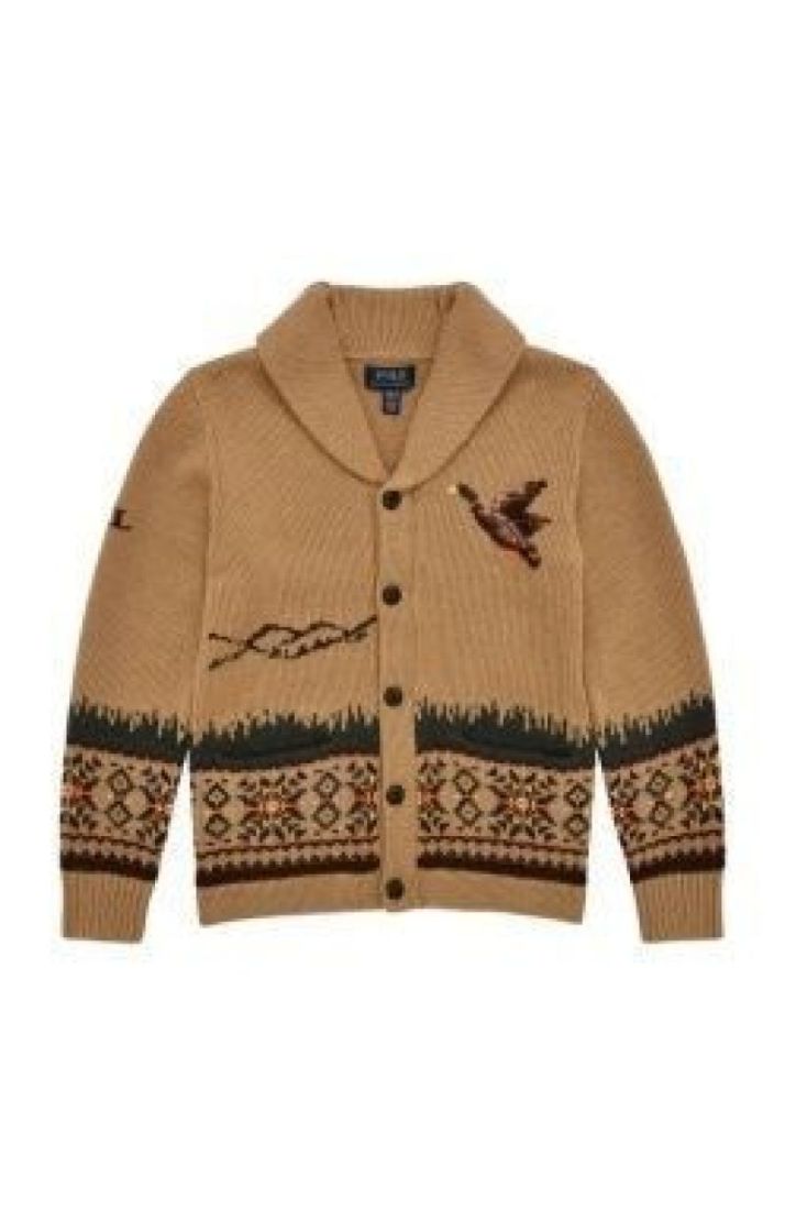 CARDIGAN - CAMEL MULTI