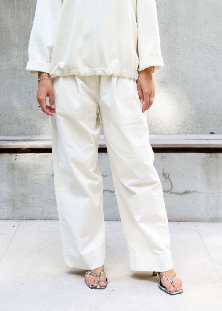 PANT VELOURS ECRU