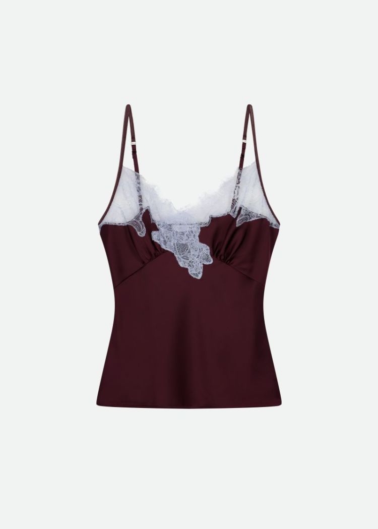 SIGNATURE LACE TOP - BURGUNDY/GLAC