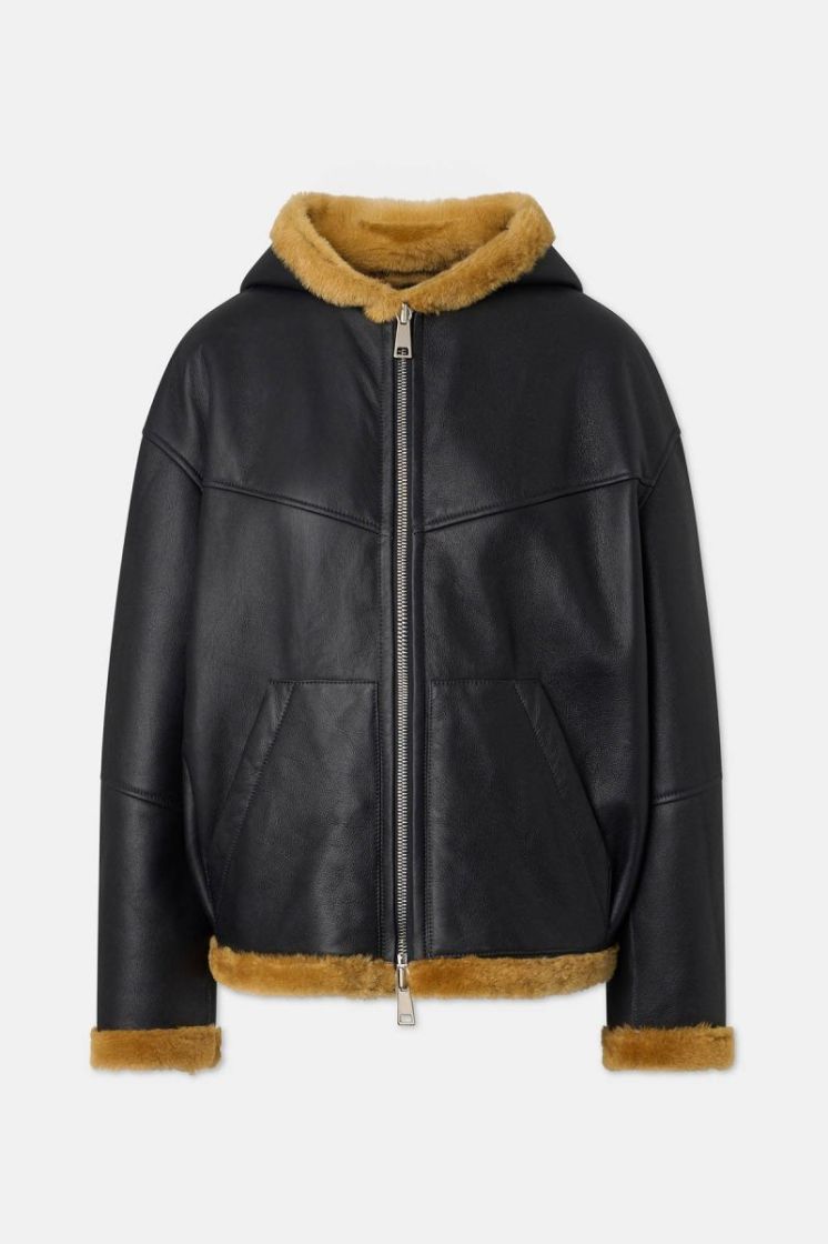 HOODIE SHEARLING BOMBER REVERS 999 BLACK