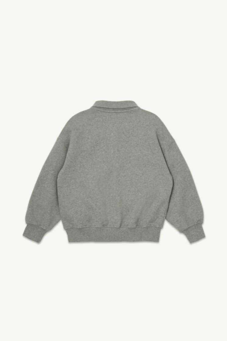 Polo Sweatshirt - Grey Melange