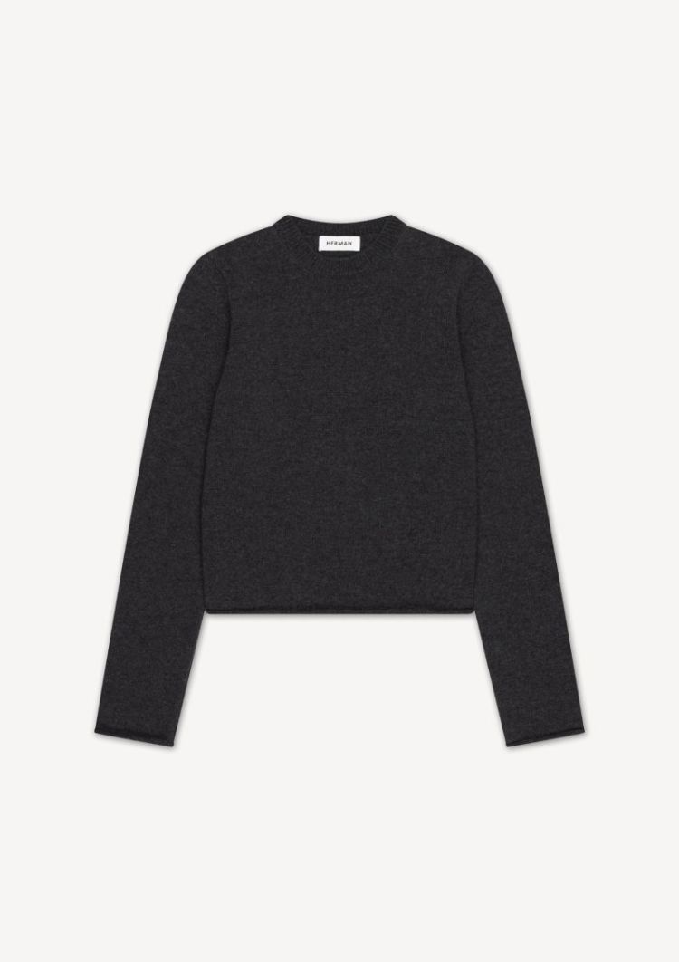 CROPPED KNIT - ANTRACIET
