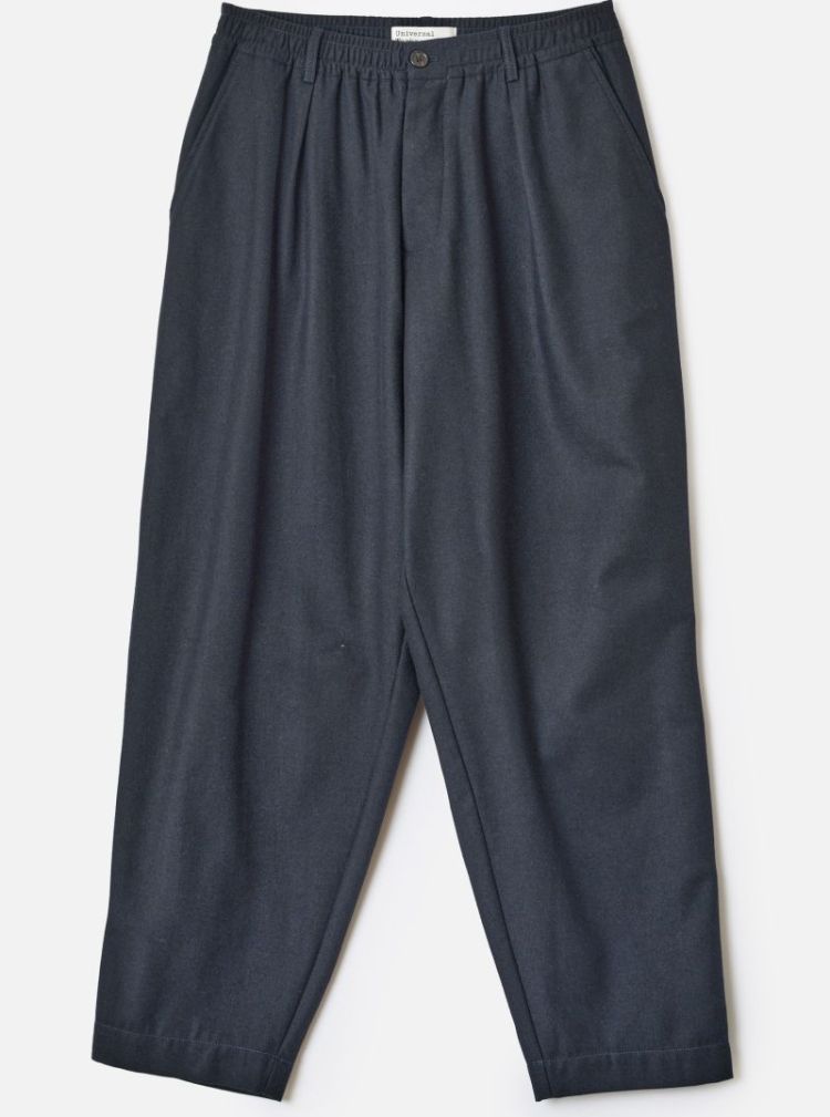 PLEATED TRACK PANT - NAVY