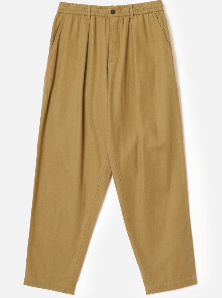 PLEATED TRACK PANT - SAND