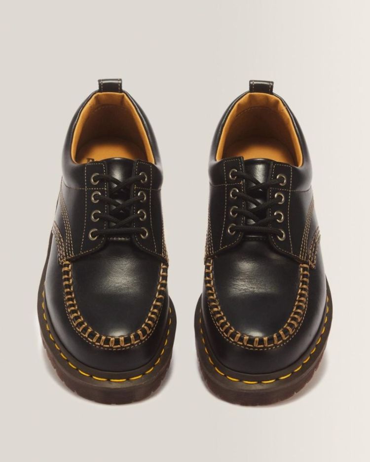 Lowell Leather Moc Toe Shoes BLACK