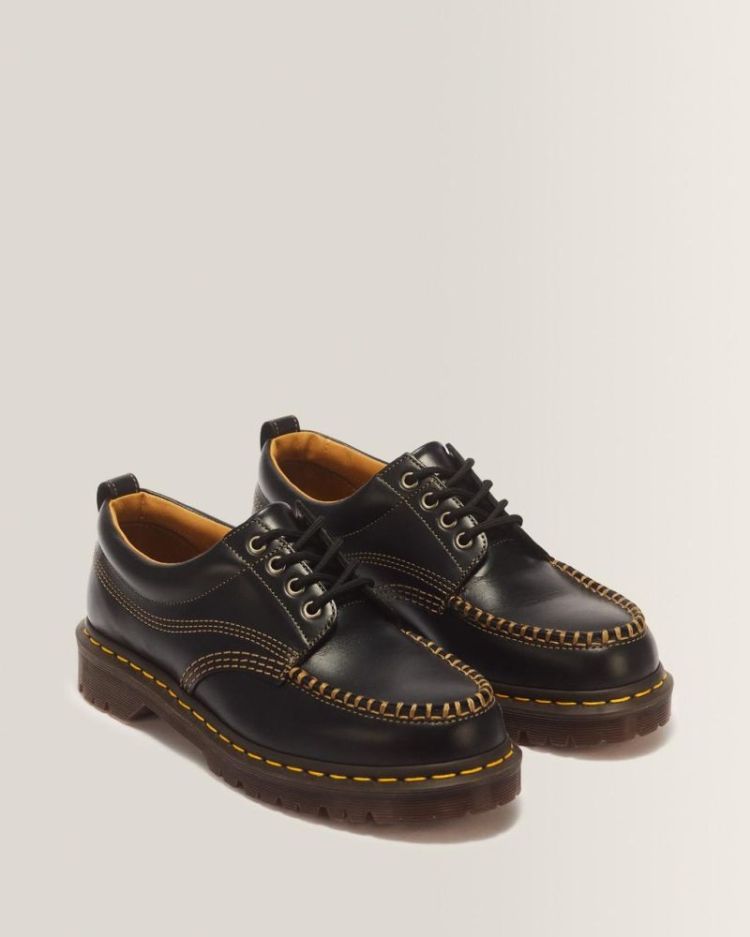 Lowell Leather Moc Toe Shoes BLACK