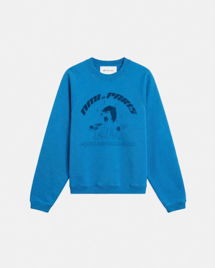 PRINTED BOXY SWEATSHIRT A530 COBALT BLU