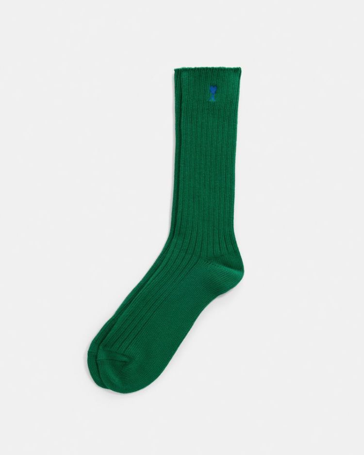 AMI DE COEUR EMBROIDERY SOCKS A398 GREEN